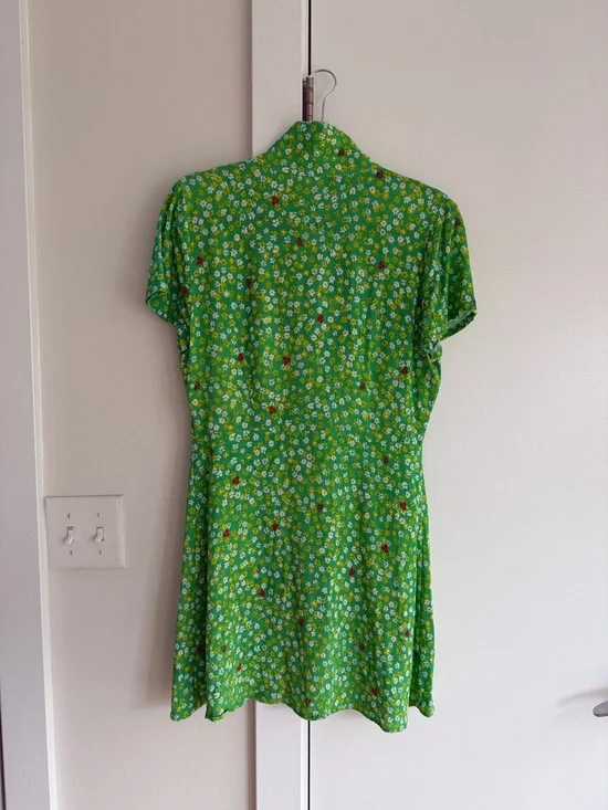 Sunday Best Lime Green Floral Mini Dress - Picture 2 of 3